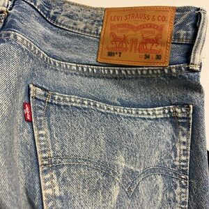 Levi's 501 Jeans Men's 34x30 Light Blue Denim Button Fly